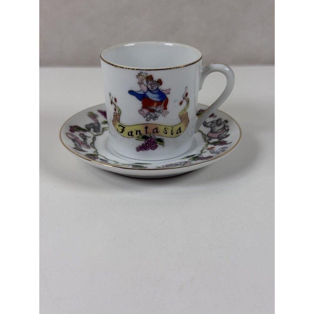 Vintage 1957 Disneyland Fantasia Teacup Saucer Only At Disneyland Bacchus Rare
